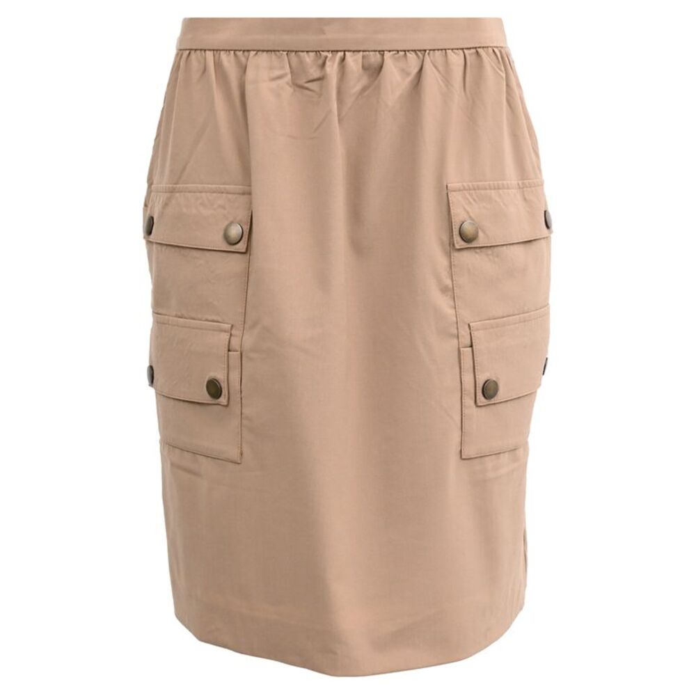 Max Mara Klaus Cargo Mini Skirt in Beige Wool